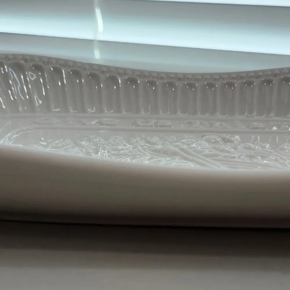 Porcelain Bread Tray with Silver Finish Serving Rack